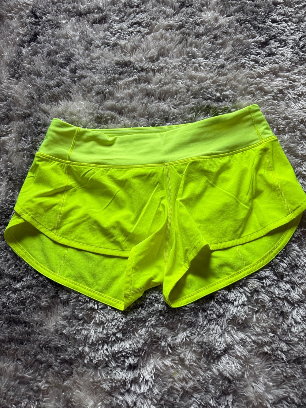 Lululemon Women’s Neon Yellow/Green Running Shorts